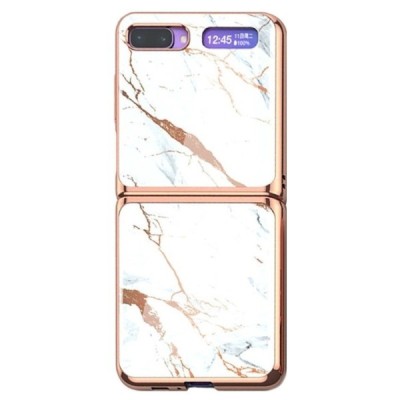 Samsung Galaxy Z Flip (F700) GKK Marble plastikinis baltas dėklas - nugarėlė | Priedai.lt