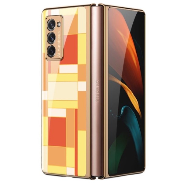 „GKK“ Pattern plastikinis dėklas - geltonas (Galaxy Z Fold2)