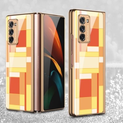 Samsung Galaxy Z Fold2 5G (F916B) GKK Pattern plastikinis geltonas dėklas - nugarėlė | Priedai.lt