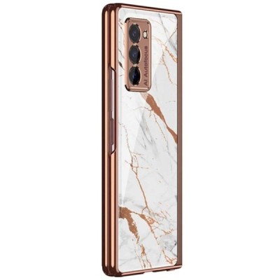 Samsung Galaxy Z Fold2 5G (F916B) GKK Marble plastikinis baltas dėklas - nugarėlė | Priedai.lt