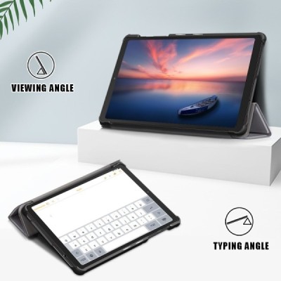 Samsung Galaxy Tab A7 Lite 8.7 2021 (T220, T225) atverčiamas pilkas odinis dėklas - knygutė | Priedai.lt