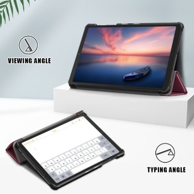 Samsung Galaxy Tab A7 Lite 8.7 2021 (T220, T225) atverčiamas bordo odinis dėklas - knygutė | Priedai.lt