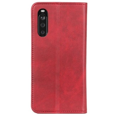Sony Xperia 10 III „Split“ raudonas odinis atverčiamas dėklas - knygutė | Priedai.lt