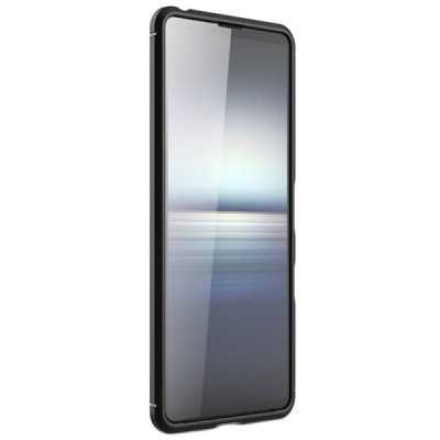 Sony Xperia 10 III „Carbon“ kieto silikono TPU juodas dėklas - nugarėlė | Priedai.lt