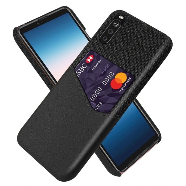 „KSQ“ Shell dėklas su kišenėle - juodas (Xperia 10 III)