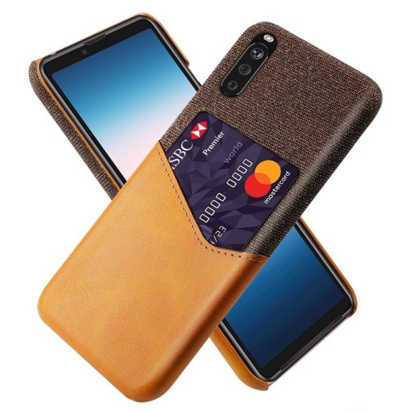 „KSQ“ Shell dėklas su kišenėle - rudas (Xperia 10 III)