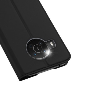 „Dux Ducis“ Skin serijos Nokia X20 (X10) juodas odinis atverčiamas dėklas | Priedai.lt