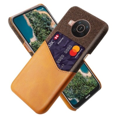 „KSQ“ Shell Nokia X20 (X10) rudas odinis dėklas - nugarėlė su kišenėle kortelėms | Priedai.lt