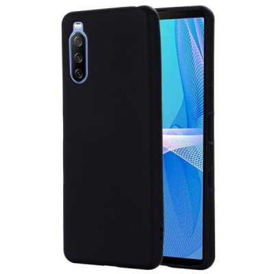 Sony Xperia 10 III Shell kieto silikono TPU juodas dėklas - nugarėlė | Priedai.lt
