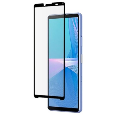Sony Xperia 10 III „Mocolo“ 9H Tempered Glass sustiprintos apsaugos juodas pilnai dengiantis apsauginis ekrano stiklas 0,2 mm | 