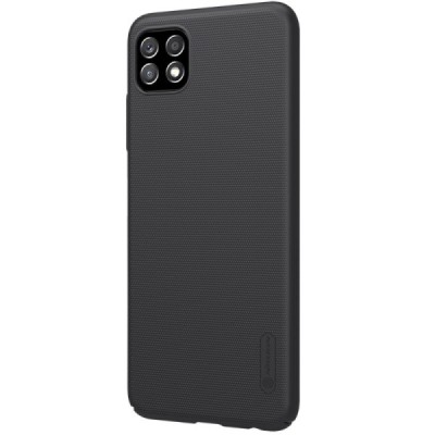 Samsung Galaxy A22 „Nillkin“ Frosted Shield juodas plastikinis dėklas, nugarėlė | Priedai.lt