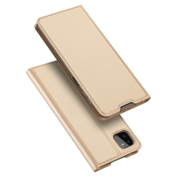 „Dux Ducis“ Skin atverčiamas dėklas - auksinis (Galaxy A22 5G)
