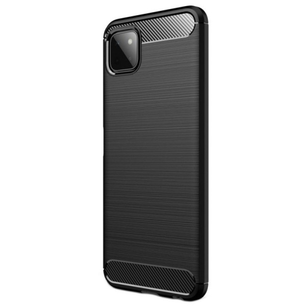 „Carbon“ kieto silikono (TPU) dėklas - juodas (Galaxy A22 5G)