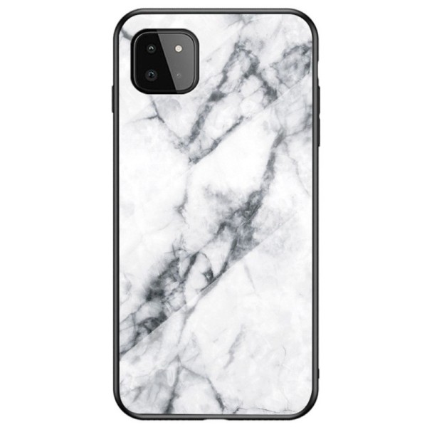 „Marble“ kieto silikono (TPU) dėklas - baltas (Galaxy A22 5G)