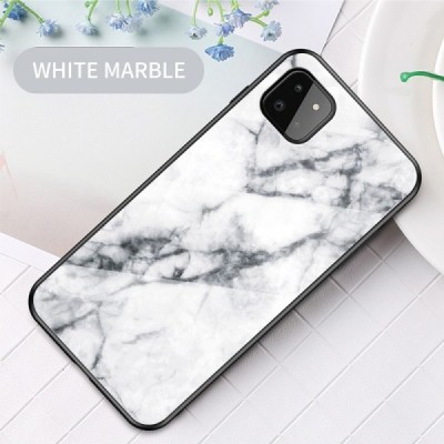 Samsung Galaxy A22 „Marble“ kieto silikono TPU baltas dėklas - nugarėlė | Priedai.lt
