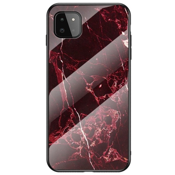„Marble“ kieto silikono (TPU) dėklas - raudonas (Galaxy A22 5G)