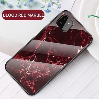 Samsung Galaxy A22 „Marble“ kieto silikono TPU raudonas dėklas - nugarėlė | Priedai.lt