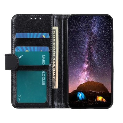 Asus Zenfone 8 (ZS590KS) atverčiamas juodas odinis dėklas - piniginė | Priedai.lt