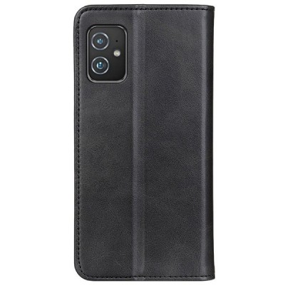 Asus Zenfone 8 (ZS590KS) „Split“ juodas odinis atverčiamas dėklas - knygutė | Priedai.lt