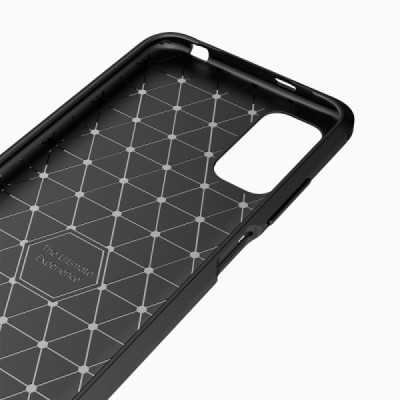 Xiaomi Poco M3 Pro (Redmi Note 10 5G) Carbon kieto silikono TPU juodas dėklas - nugarėlė | Priedai.lt