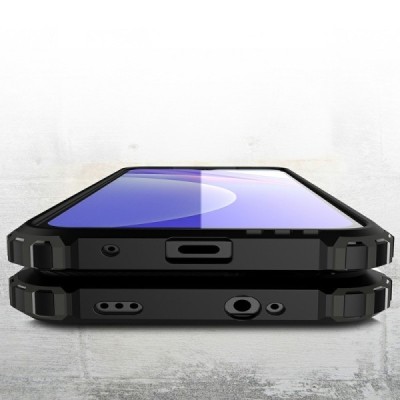 Sustiprintos apsaugos Xiaomi Poco M3 Pro (Redmi Note 10 5G) juodas kieto silikono (TPU) ir plastiko dėklas | Priedai.lt