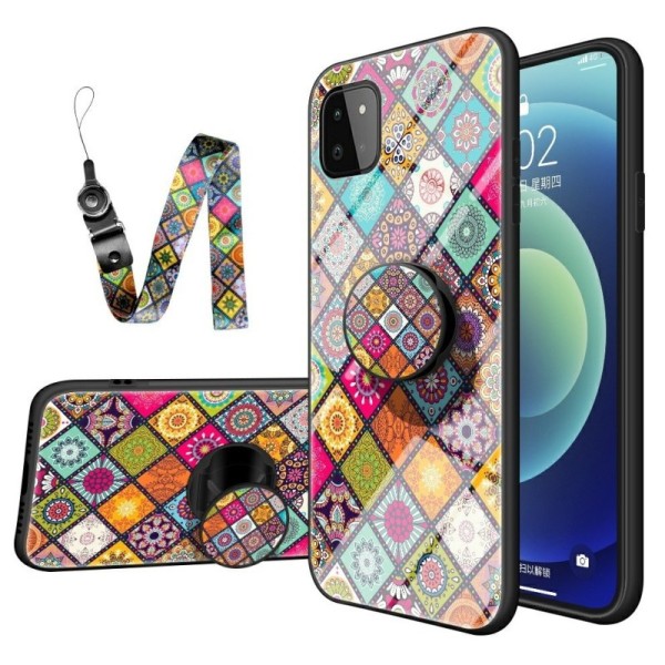 „Pattern“ kieto silikono (TPU) dėklas - spalvotas + raištelis telefonui + laikiklis (Galaxy A22 5G)