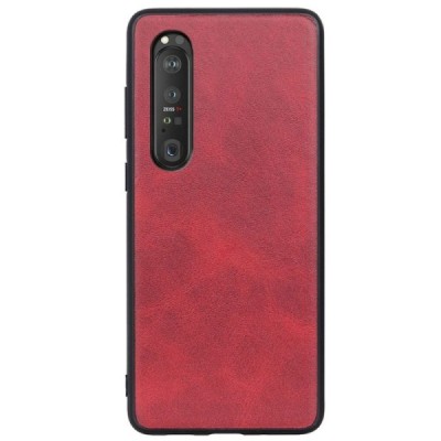 „Bi-Color“ Splicing Sony Xperia 1 III raudonas odinis dėklas | Priedai.lt