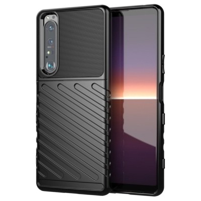 Sony Xperia 1 III Twill kieto silikono TPU juodas dėklas - nugarėlė | Priedai.lt