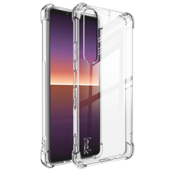 „Imak“ sustiprintos apsaugos kieto silikono (TPU) dėklas - skaidrus + apsauginė ekrano plėvelė (Xperia 1 III)