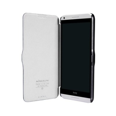 HTC Desire 816 juodas odinis atverčiamas Nillkin Fresh dėklas / Priedai.lt