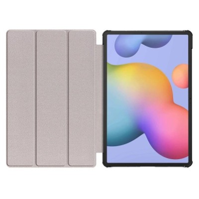 Samsung Galaxy Tab S7 FE 12.4", S7+ 12.4" (T976) atverčiamas auksinis odinis dėklas - knygutė (sulankstomas) | Priedai.lt