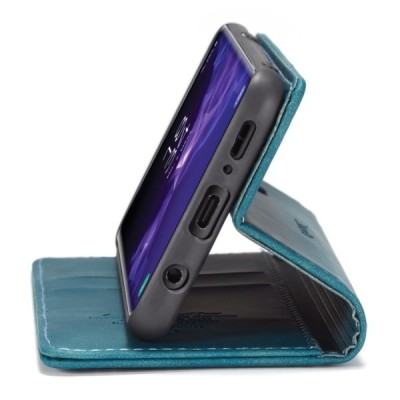 Samsung Galaxy S9 (G960) CaseMe Retro solidus atverčiamas žalias odinis dėklas - knygutė | Priedai.lt