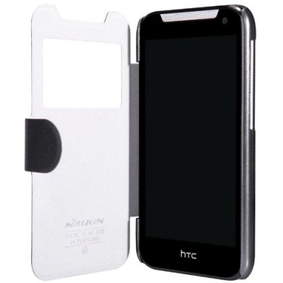 HTC Desire 310 juodas odinis atverčiamas Nillkin Fresh dėklas / Priedai.lt