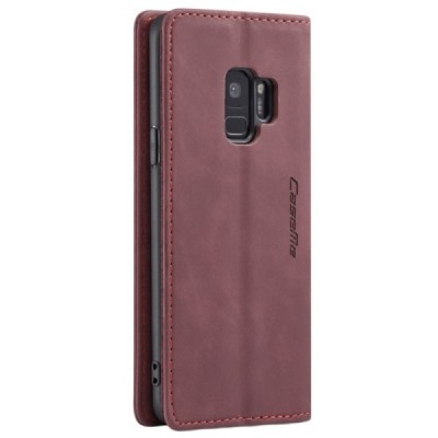 Samsung Galaxy S9 (G960) CaseMe Retro solidus atverčiamas bordo odinis dėklas - knygutė | Priedai.lt