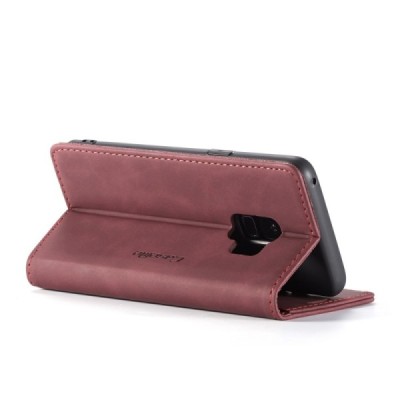 Samsung Galaxy S9 (G960) CaseMe Retro solidus atverčiamas bordo odinis dėklas - knygutė | Priedai.lt