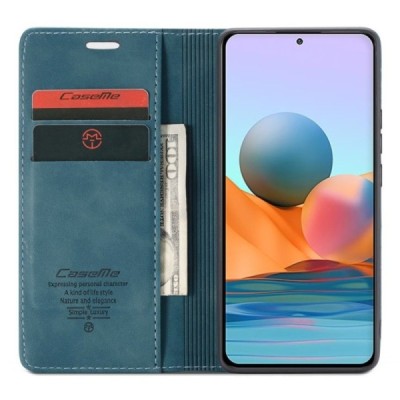 Xiaomi Redmi Note 10 Pro CaseMe Retro solidus atverčiamas žalias odinis dėklas - knygutė | Priedai.lt