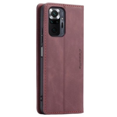 Xiaomi Redmi Note 10 Pro CaseMe Retro solidus atverčiamas bordo odinis dėklas - knygutė | Priedai.lt