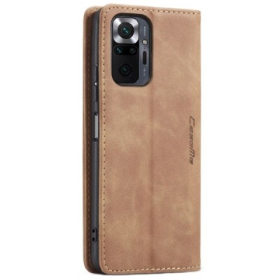 Xiaomi Redmi Note 10 Pro CaseMe Retro solidus atverčiamas šviesiai rudas odinis dėklas - knygutė | Priedai.lt
