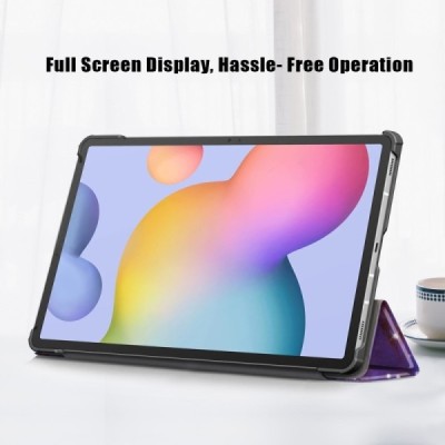 Samsung Galaxy Tab S7 FE 12.4", S7+ 12.4" (T976) „Cosmo“ atverčiamas spalvotas, baltas odinis dėklas - knygutė | Priedai.lt