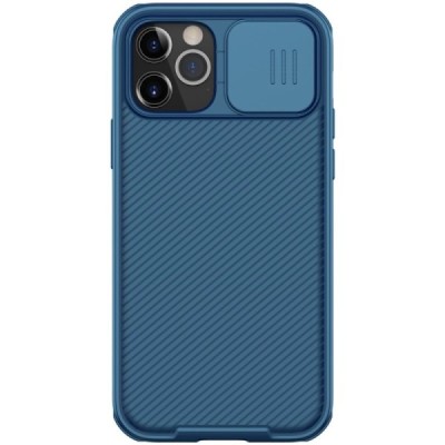 Apple iPhone 12 (12 Pro) „Nillkin“ CamShield mėlynas dėklas, nugarėlė su kameros apsauga | Priedai.lt