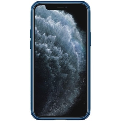 Apple iPhone 12 (12 Pro) „Nillkin“ CamShield mėlynas dėklas, nugarėlė su kameros apsauga | Priedai.lt