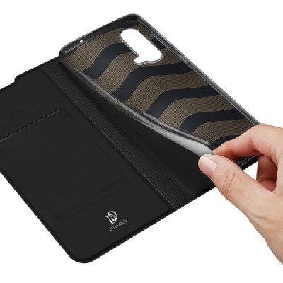 „Dux Ducis“ Skin serijos OnePlus Nord CE juodas odinis atverčiamas dėklas | Priedai.lt