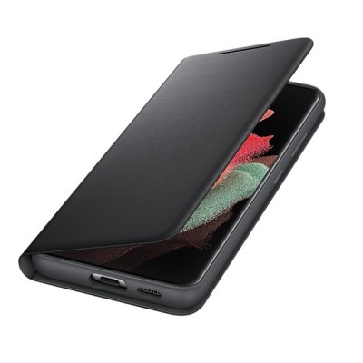 Samsung Galaxy S21 Ultra (G998B) originalus Smart Led View Cover atverčiamas juodas dėklas - knygutė | Priedai.lt