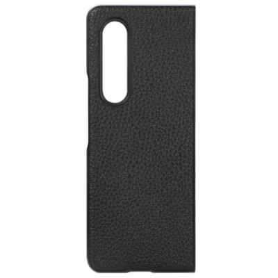 Samsung Galaxy Z Fold3 5G (F926B) Deluxe Leather juodas odinis dėklas - nugarėlė | Priedai.lt
