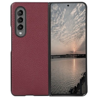Samsung Galaxy Z Fold3 5G (F926B) Deluxe Leather bordo odinis dėklas - nugarėlė | Priedai.lt