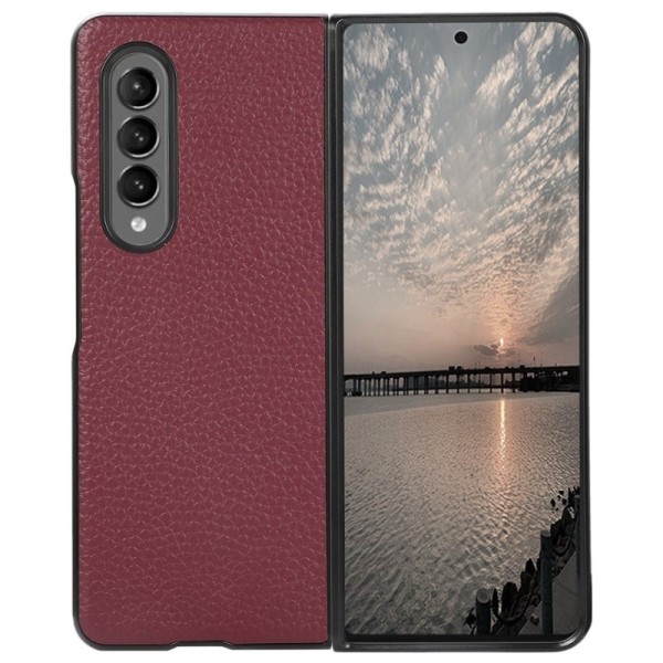 „Deluxe Leather“ dėklas - bordo (Galaxy Z Fold3)