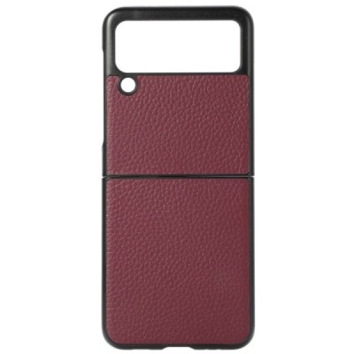Samsung Galaxy Z Flip3 (F711) Deluxe Leather bordo odinis dėklas - nugarėlė | Priedai.lt