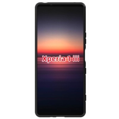 Sony Xperia 1 III kieto silikono TPU juodas dėklas - nugarėlė | Priedai.lt
