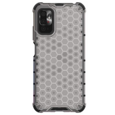 Honeycomb sustiprintos apsaugos Xiaomi Poco M3 Pro (Redmi Note 10 5G) skaidrus kieto silikono (TPU) ir plastiko dėklas | Priedai