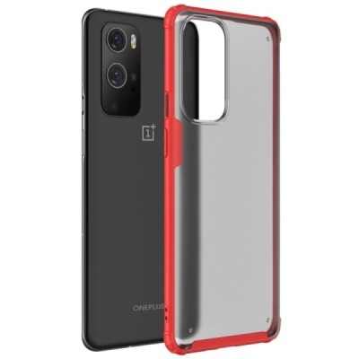 OnePlus 9 Pro Armor matinis raudonos spalvos apvadais kieto silikono (TPU) dėklas | Priedai.lt